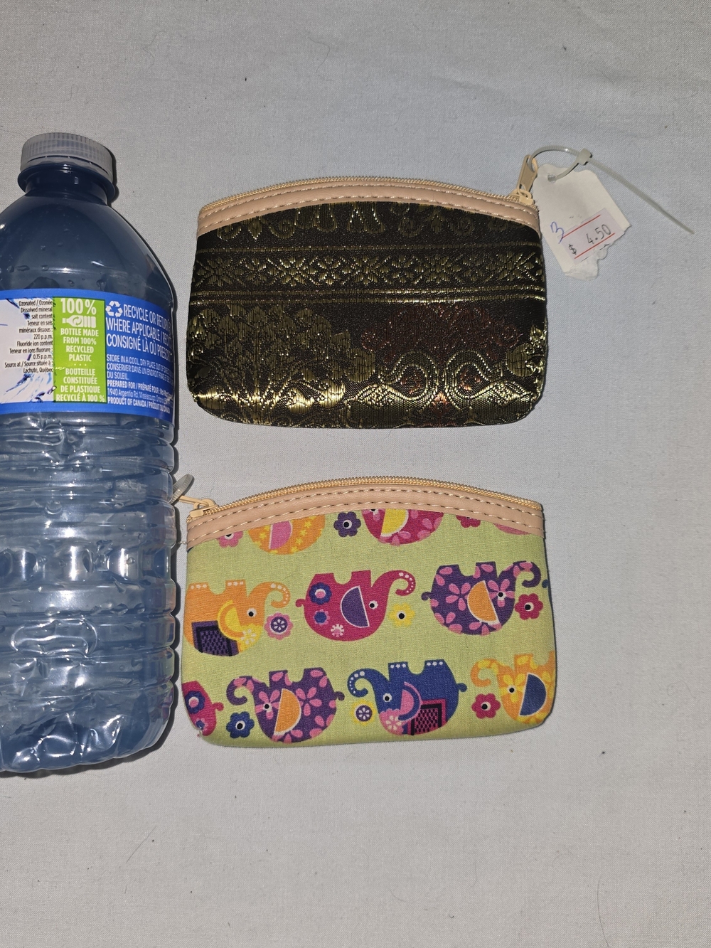 Kids Elephant Print Coin Purse And Metalic Color Coin Purse (Set)